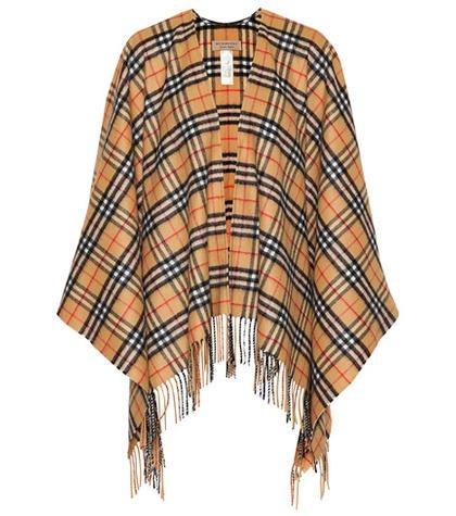 Burberry Vintage Check Cashmere And Wool Poncho