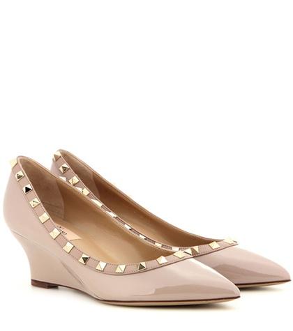 Valentino Garavani Valentino Garavani Rockstud Leather Wedge Pumps