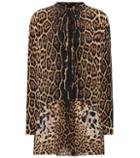 Saint Laurent Leopard-printed Silk Mini Dress