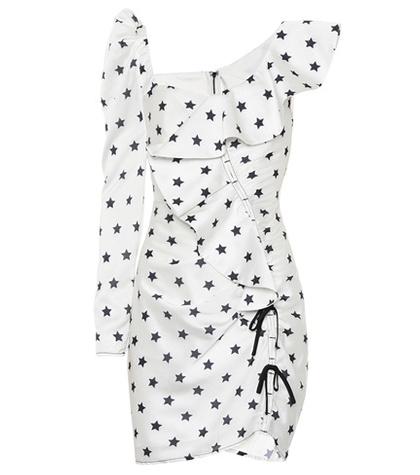 Self-portrait Star-printed Satin Dress
