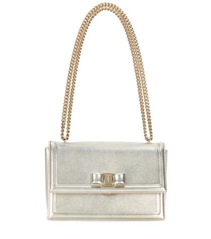 Salvatore Ferragamo Ginny Metallic Leather Shoulder Bag