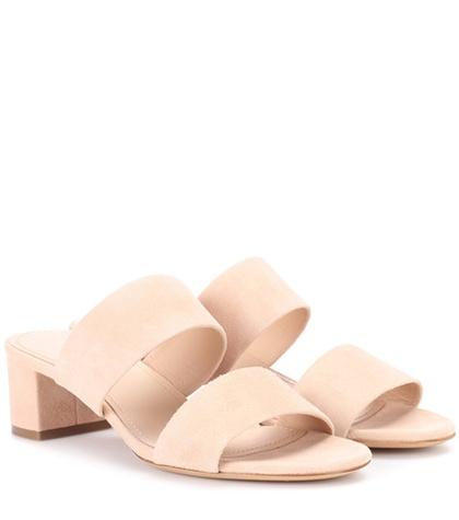 Mansur Gavriel Double Strap Suede Sandals