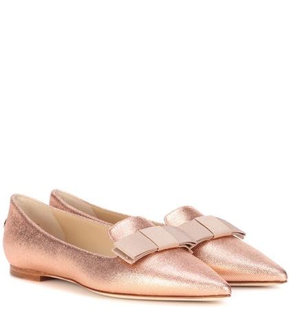 Jimmy Choo Gala Metallic Ballerinas