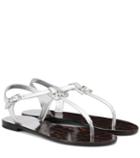7 For All Mankind Metallic Leather Sandals