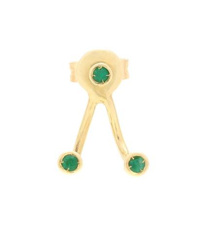 Aliita Trio Esmeralda 9kt Gold And Emerald Earring