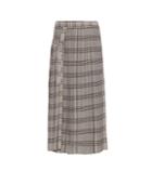 Gianvito Rossi Beck Pleated Plaid Wool Skirt