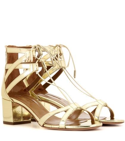 Aquazzura Beverly Hills 50 Metallic Leather Sandals