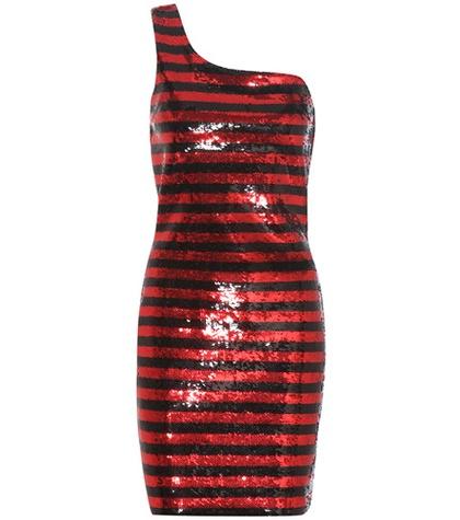 Saint Laurent Sequinned One-shoulder Dress