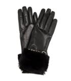 Valentino Valentino Garavani Fur-trimmed Leather Gloves