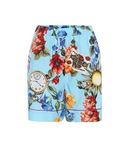 Dolce & Gabbana Floral Clock-print Shorts