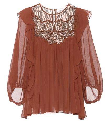 Chlo Lace-panelled Silk Blouse