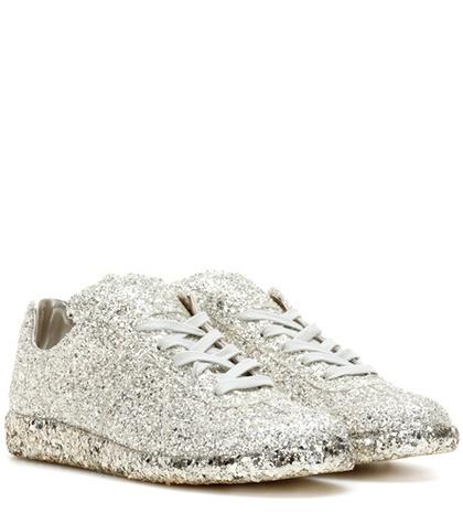 Maison Margiela Glittered-leather Sneakers