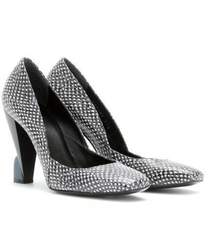 Balenciaga graphic Embossed Leather Pumps
