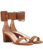 Aquazzura Casablanca 50 Suede Sandals