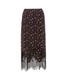 Sophie Bille Brahe Printed Silk Skirt With Lace