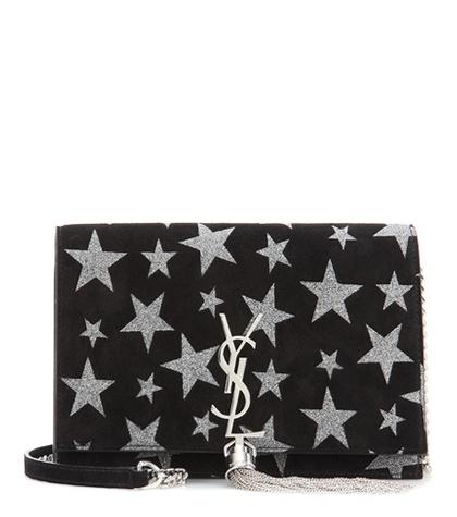 Saint Laurent Classic Kate Monogram Suede Wallet On Chain Bag