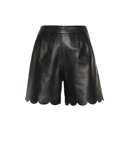 Redvalentino Scalloped Leather Shorts