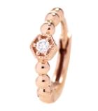 Stone Paris Tiny Hoop Charmante 18kt Rose Gold And Diamond Earring