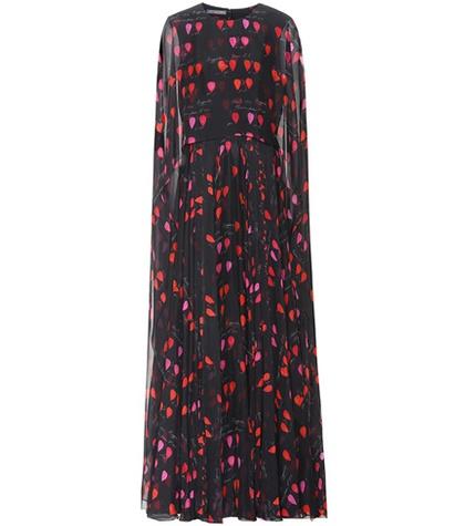 Alexander Mcqueen Printed Silk Gown
