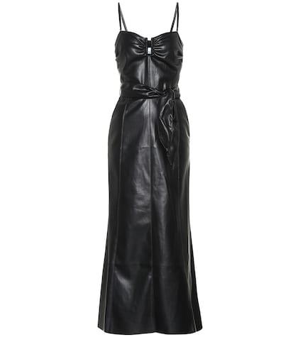 Nanushka Anja Strapless Faux Leather Dress