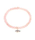 Sydney Evan Small Eyelash Evil Eye Bracelet With 14kt Rose Gold Charm With White And Black Diamonds