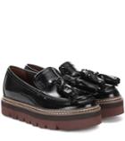 See By Chlo Plateau Glossed-leather Loafers