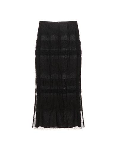 Valentino Tulle And Lace Midi Skirt