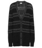 Saint Laurent Metallic-knit Striped Cardigan