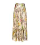 Etro Pleated Metallic Silk Skirt