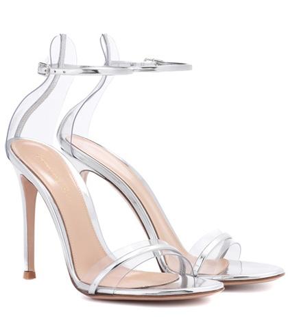 Gianvito Rossi G-string Metallic Leather Sandals