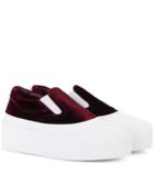 Miu Miu Velvet Platform Slip-on Sneakers
