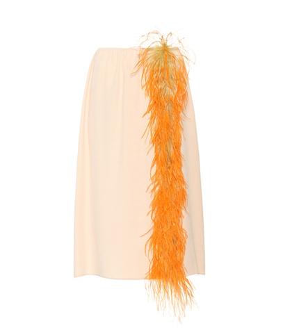 Pippa Holt Feather-trimmed Crêpe Skirt