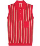 Miu Miu Striped Sleeveless Polo Shirt