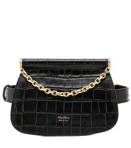 Max Mara Jana Croc-effect Leather Belt Bag