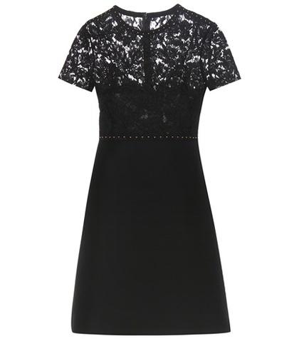 Valentino Embellished Wool And Silk Mini Dress