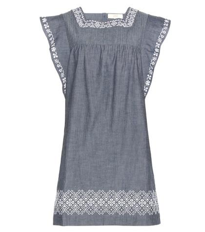 Vanessa Bruno Ath Embroidered Chambray Dress