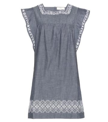 Vanessa Bruno Ath Embroidered Chambray Dress