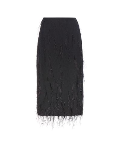 Jason Wu Feather-embellished Pencil Skirt