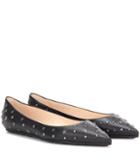 Jimmy Choo Willis Embellished Leather Ballerinas