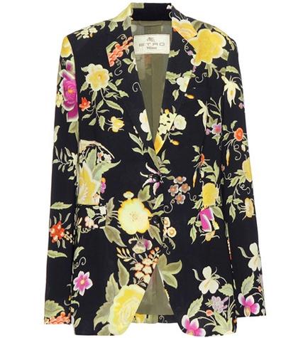 Etro Floral Printed Crêpe Blazer
