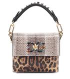 Dolce & Gabbana Embellished Snakeskin-trimmed Top Handle Bag