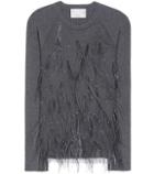 Jason Wu Skye Feather-embellished Wool And Silk-blend Sweater