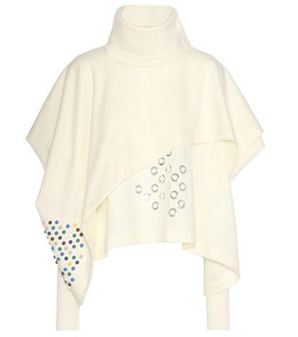 Oscar De La Renta Embellished Wool Top