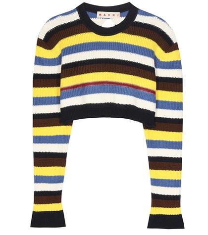 Marni Cotton And Virgin Wool Cropped Sweater