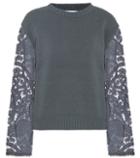 See By Chlo Lace-sleeved Cotton Sweater