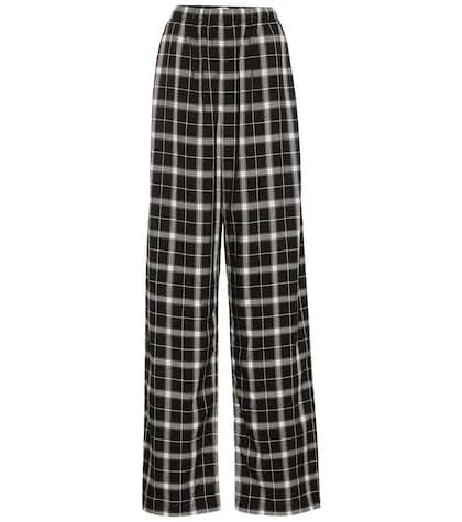 Balenciaga Checked High-rise Straight Pants