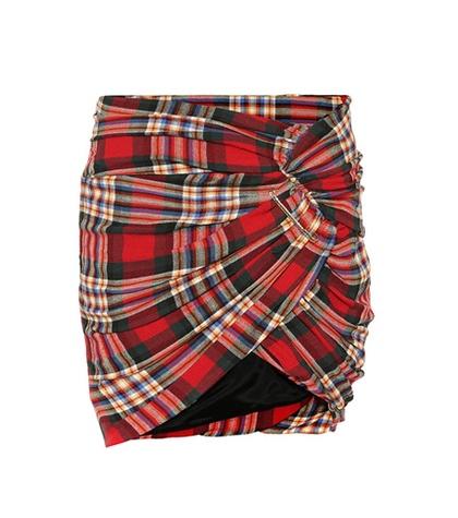 Alexandre Vauthier Plaid Wool-blend Skirt