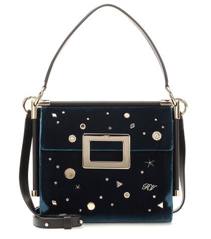 Burberry Miss Viv' Carré Small Velvet Shoulder Bag
