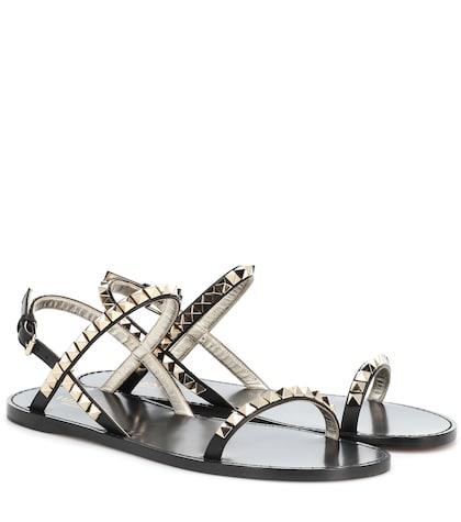 Salvatore Ferragamo Valentino Garavani Rockstud No Limit Leather Sandals