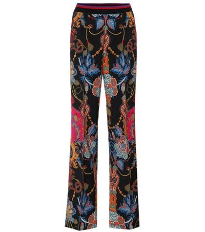 Etro Paisley Wool Crêpe Wide-leg Pants